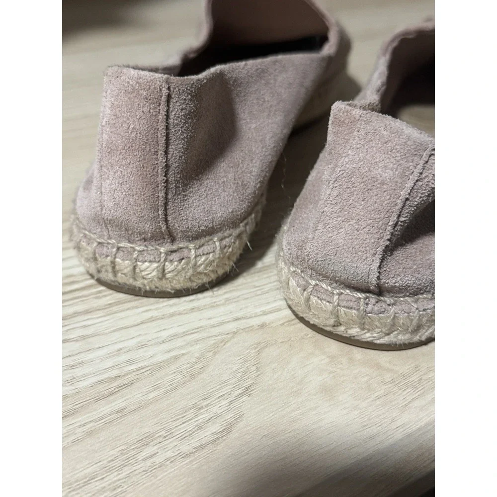 TORY BURCH Pearl Logo Flat Espadrille Suede-MEADOWSWEET size 8.5M